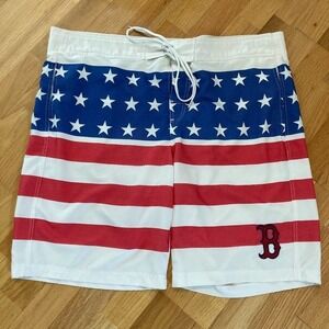 Boston Red Sox Carl Banks G-III authentic USA flag Swim Trunks size XL